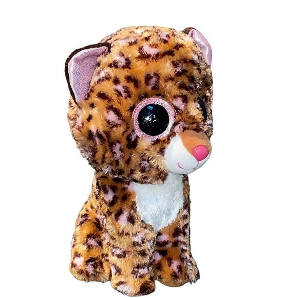 Ty Beanie Boos Plush Leopard Jaguar Tiger Patches Stuffed Animal Glitter Eye 10" - Picture 4 of 11